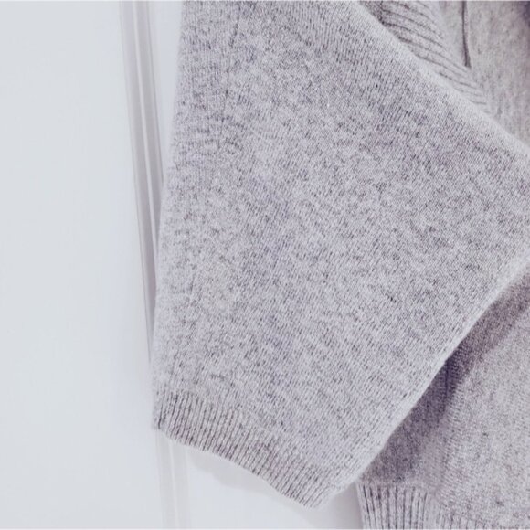 Vintage Y2K Banana Republic Italian Cashmere/Wool Open Cropped Curved Shrug - Picture 6 of 8